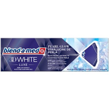 Blend a med 3D White Luxe Instant Pearl Glow bělicí pasta pro zářivě bílé zuby 75 ml