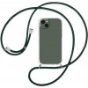 Pouzdro a kryt na mobilní telefon Apple Pouzdro SES Průhledné silikonové ochranné se šňůrkou na krk Apple iPhone XS Max - tmavě zelené