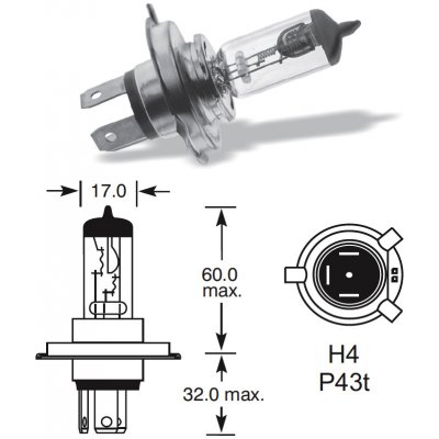 Elta H4 P43t-38 100-90W 24V – Zboží Mobilmania