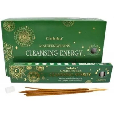 Goloka Vonné tyčinky Manifestations Cleansing Energy Gemstone Čistící energie se selenitem 10 ks – Zboží Mobilmania