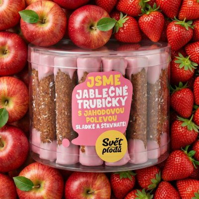Natural Jihlava Bioprodukt JT Jablečné trubičky s jogurtovou polevou 24 g – Zboží Dáma