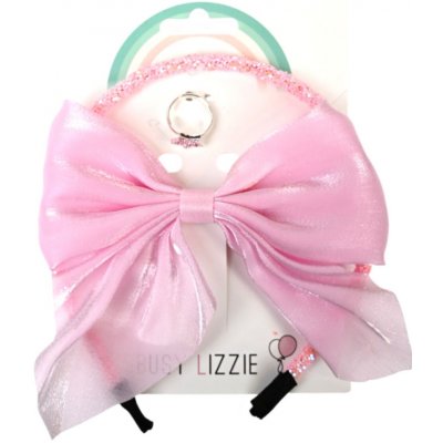 Dárkový set do vlasů s prstýnkem Busy Lizzie - Pink shimmery – Hledejceny.cz