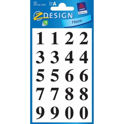 AVERY Z-DESIGN Čísla z černé transparentní fólie, velká - 3724 - DOPRODEJ – Sleviste.cz