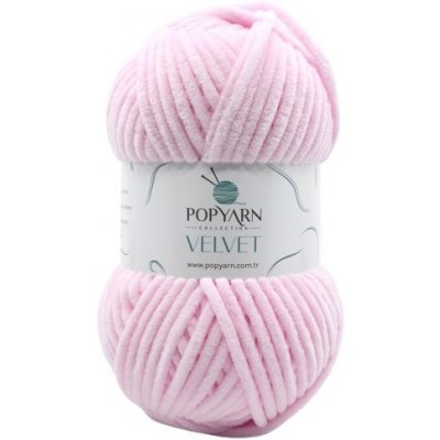 POPYARN Pletací příze Velvet B04 - růžová – Sleviste.cz