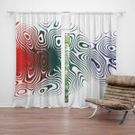 Sablio Závěs Dvoubarevná abstrakce: 2ks 140x250cm – Hledejceny.cz
