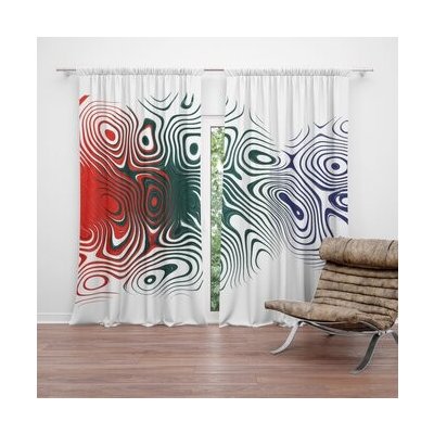 Sablio Závěs Dvoubarevná abstrakce: 2ks 140x250cm – Hledejceny.cz