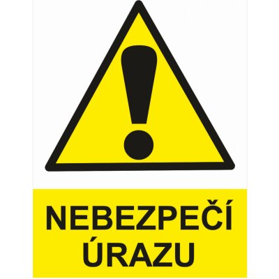Nebezpečí úrazu plast 0,5mm A4 (297 x 210 mm) – Hledejceny.cz