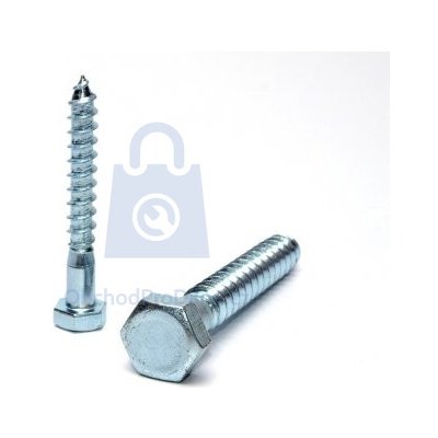 Vrut se šestihrannou hlavou podstavcový, DIN 571, pozinkovaný 8 x 80, balení 100 ks – Hledejceny.cz
