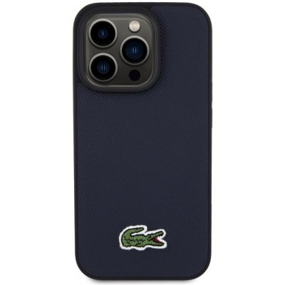 Lacoste Iconic Petit Pique Woven Logo kryt s MagSafe iPhone 15 Pro Tmavě modré