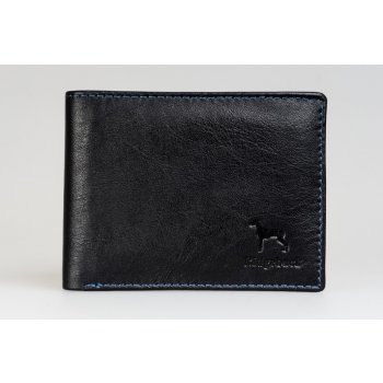 Pánská kožená peněženka JBNC 35 ČERNÁ / modré šití