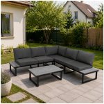 Furnigo Zahradní kovový set Malaga černý/antracit podušky – Hledejceny.cz