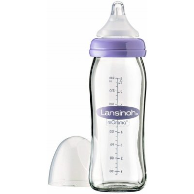Lansinoh skleněná kojenecká láhev s NaturalWave TM savičkou 240ml – Zboží Mobilmania