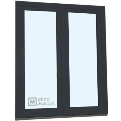 Kömmerling balkonové dveře 70 AD O+OS klapačka levé antracit/antracit 150 x 200 cm jednostranná klika + madýlko + PVC rám – Hledejceny.cz