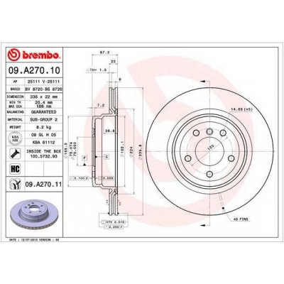 Brzdový kotouč BREMBO 09.A270.11