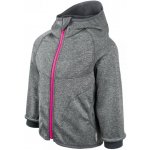 Unuo NEW softshellová bunda s fleecem Melír šedý zip růžový + reflexní obrázek Evžen Baby – Zboží Mobilmania