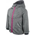 Unuo NEW softshellová bunda s fleecem Melír šedý zip růžový + reflexní obrázek Evžen Baby – Hledejceny.cz