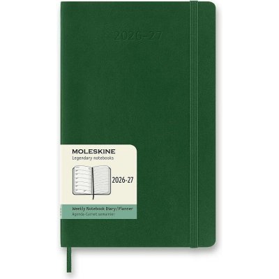 Moleskine A5 týdenní 2026-27 tmavě zelený – Zboží Dáma