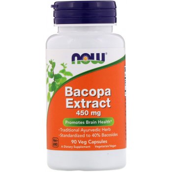 Now Bacopa monnieri Brahmi extrakt 450 mg x 90 rostlinných kapslí