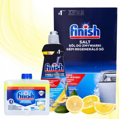 Finish sada do myčky na nádobí sůl 1,5 kg + čistič 250 ml + leštidlo 400 ml – Sleviste.cz