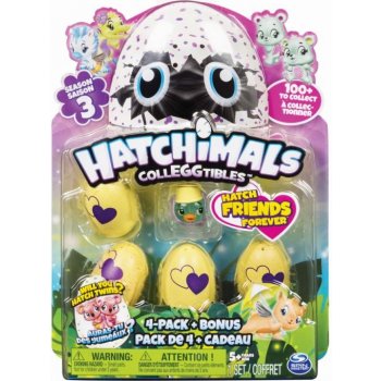 Spin Master Hatchimals sběratelská zvířátka ve vajíčku čtyřbalení s bonusem S3