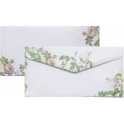 Galeria Papieru Ozdobné obálky hladké - DL, 120 g/m2, motiv květin, 10 ks – Zboží Dáma