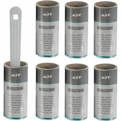 MSV sada 1 x čistící váleček na chlupy, textil + 6 ks náhradních lepících válečků 3 m 100414 – HobbyKompas.cz