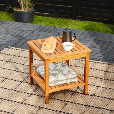 Casaria 101732 Odkladací stolík Washington, agátové drevo 45x45x45cm – Sleviste.cz