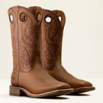 *W* Westernové boty Ariat® MNS Highland Toughstock Wide Square Toe Cowboy hnědá – Zboží Mobilmania