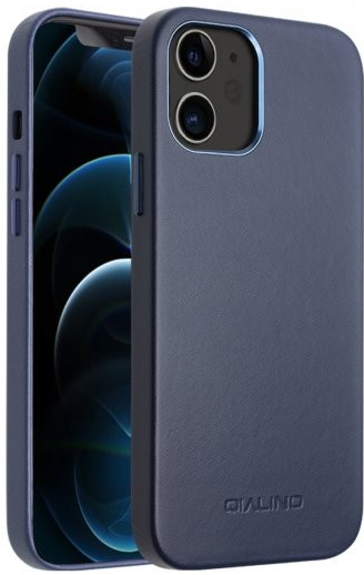 Pouzdro Qialino kožené iPhone 12 mini - modré