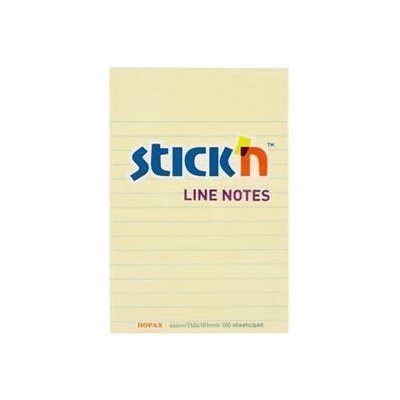 STICK N Samolepicí bloček, pastelově žlutá, linkovaný, 152 x 101 mm, 100 listů, STICK N 21056 ,balení 100 ks – Hledejceny.cz