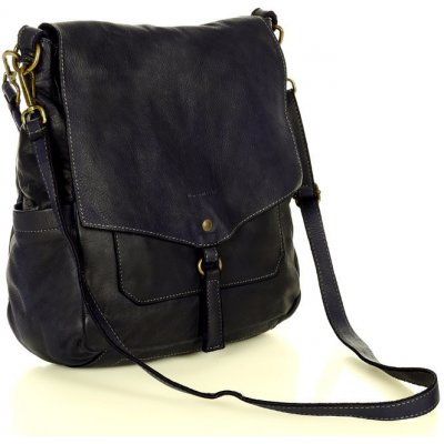 Mazzini Marco tmavě modrá crossbody Z PŘÍRODNÍ KŮŽE V187C