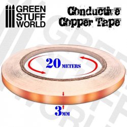 Green Stuff World Conductive copper tape 3mm x 20m / Vodivá medená páska 3mm x 20m GSW2165