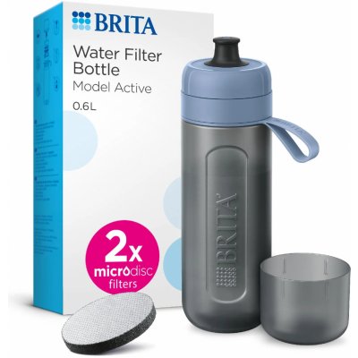 Brita 1052250 Fill & Go Active 0,6 l modrá + filtry MicroDisc 2 ks – Zboží Mobilmania