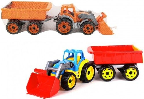 Teddies Traktor/nakladač/bagr s vlekem se lžící plast na volný chod