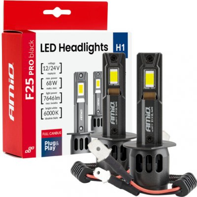 LED žárovky pro hlavní světla, řada F25 PRO BLACK FULL CANBUS H1 68 W 12 V 24 V – Hledejceny.cz