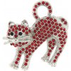 Brož Biju brož kočka s broušenými kamínky červená 9001696-1