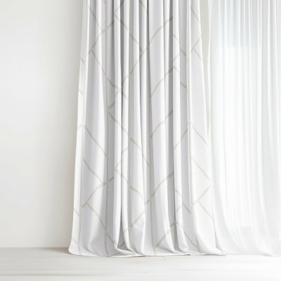 Goldea bavlněný závěs - geometrické linie na bílém 140x150 cm – Hledejceny.cz