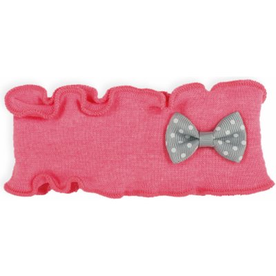 Látková čelenka pro miminka růžová se šedou mašličkou – Sleviste.cz