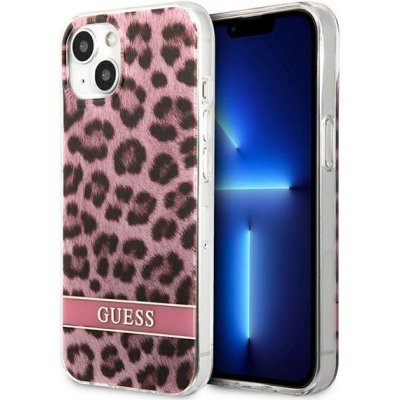 Pouzdro Pevné puzdro Guess Apple iPhone 13 ružové Leopard – Zboží Mobilmania