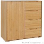 Drewmax Dřevěná buková komoda prádelník z masivního dřeva buk KD426 Pacyg – Zboží Dáma