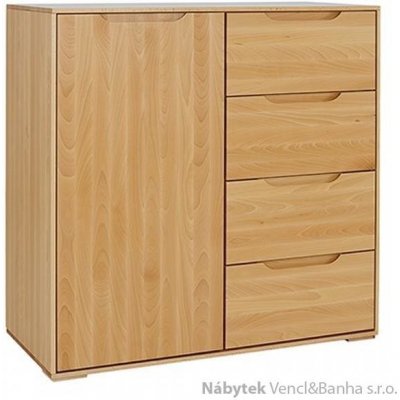 Drewmax Dřevěná buková komoda prádelník z masivního dřeva buk KD426 Pacyg – Zboží Dáma