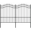 Pletiva SHUMEE Zahradní plot s hroty černý 190 cm, práškově lakovaná ocel