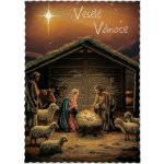 Pohlednice Veselé Vánoce (glitr) – Zboží Mobilmania