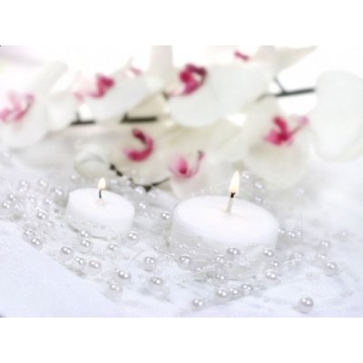 PartyDeco Perličky na silikonu bílé 1,3 m 5 ks - perličková girlanda na svatební výzdobu – Zboží Dáma