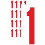 Čísla samolepicí 1 červená samolepící vinylová fólie velikost znaku 200 mm – Zboží Dáma