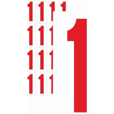 Čísla samolepicí 1 červená samolepící vinylová fólie velikost znaku 200 mm – Zboží Dáma