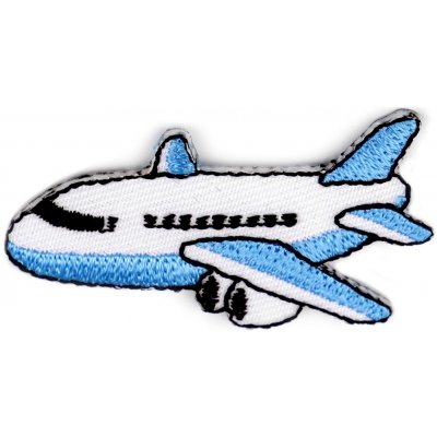 Nažehlovačka dopravní prostředky, malé, 2 modrá světlá letadlo – Zboží Mobilmania