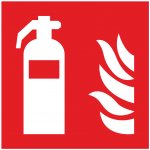 Hasicí přístroj - symbol ISO 7010 samolepící vinylová fólie 150 x 150 mm – Zboží Dáma