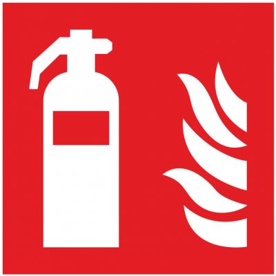 Hasicí přístroj - symbol ISO 7010 samolepící vinylová fólie 150 x 150 mm – Zboží Dáma