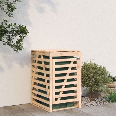 shumee Úložný box na popelnici 84 x 90 x 128,5 cm masivní borové dřevo – Zboží Mobilmania